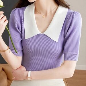 Knit Mix Ribbed Stretch Baby Top